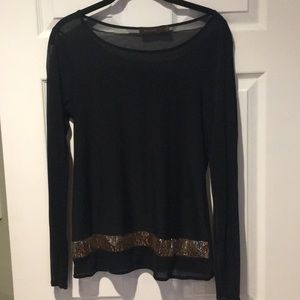The Limited black shirt with gold sequin detail